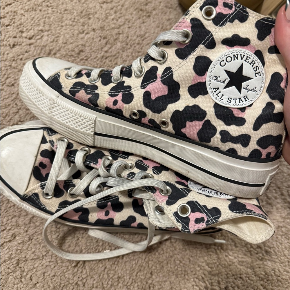 Converse Women's Leopard Print High-Top Sneakers - Picture 3 of 3